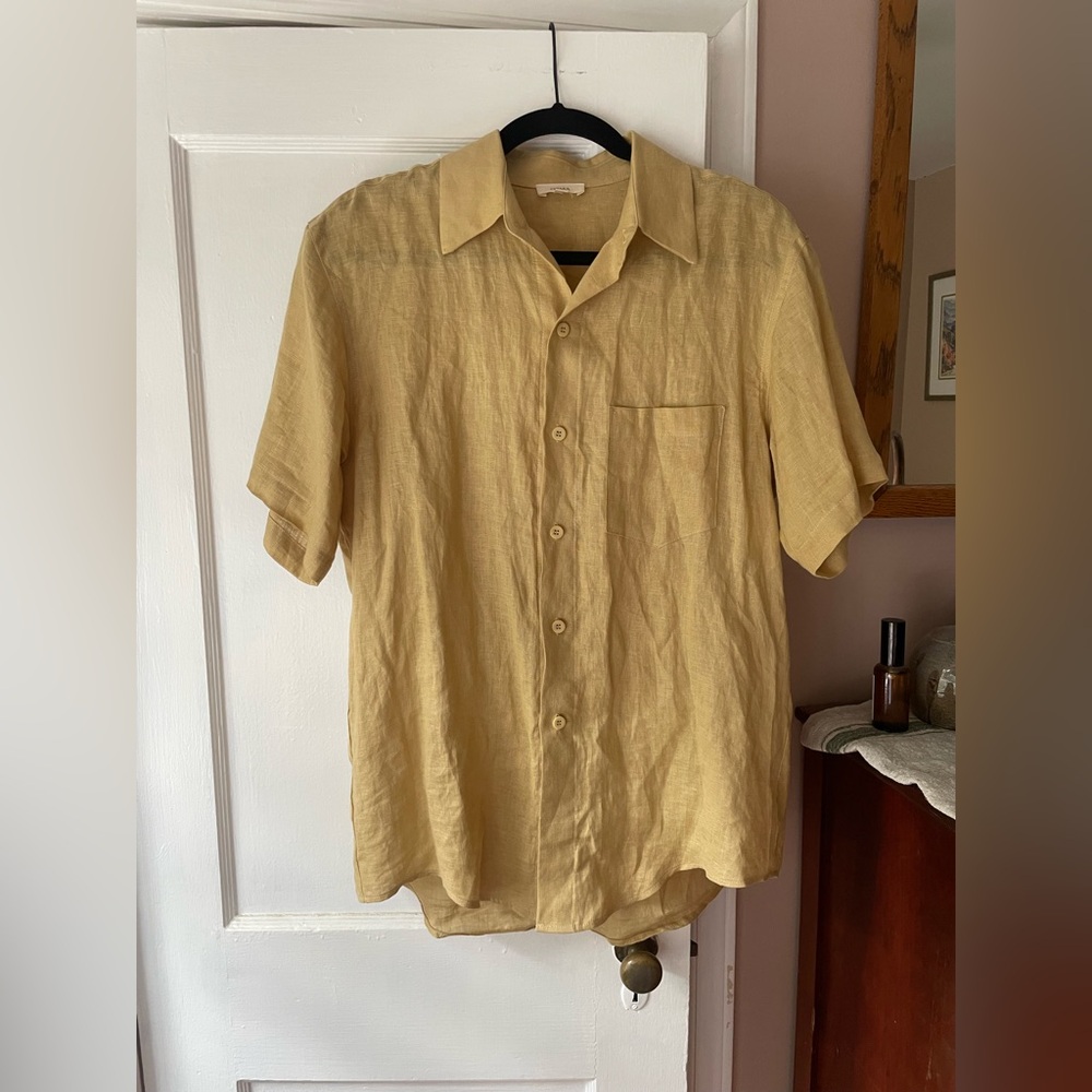 OZMA | Marlowe Shirt (Light Linen) in Hay